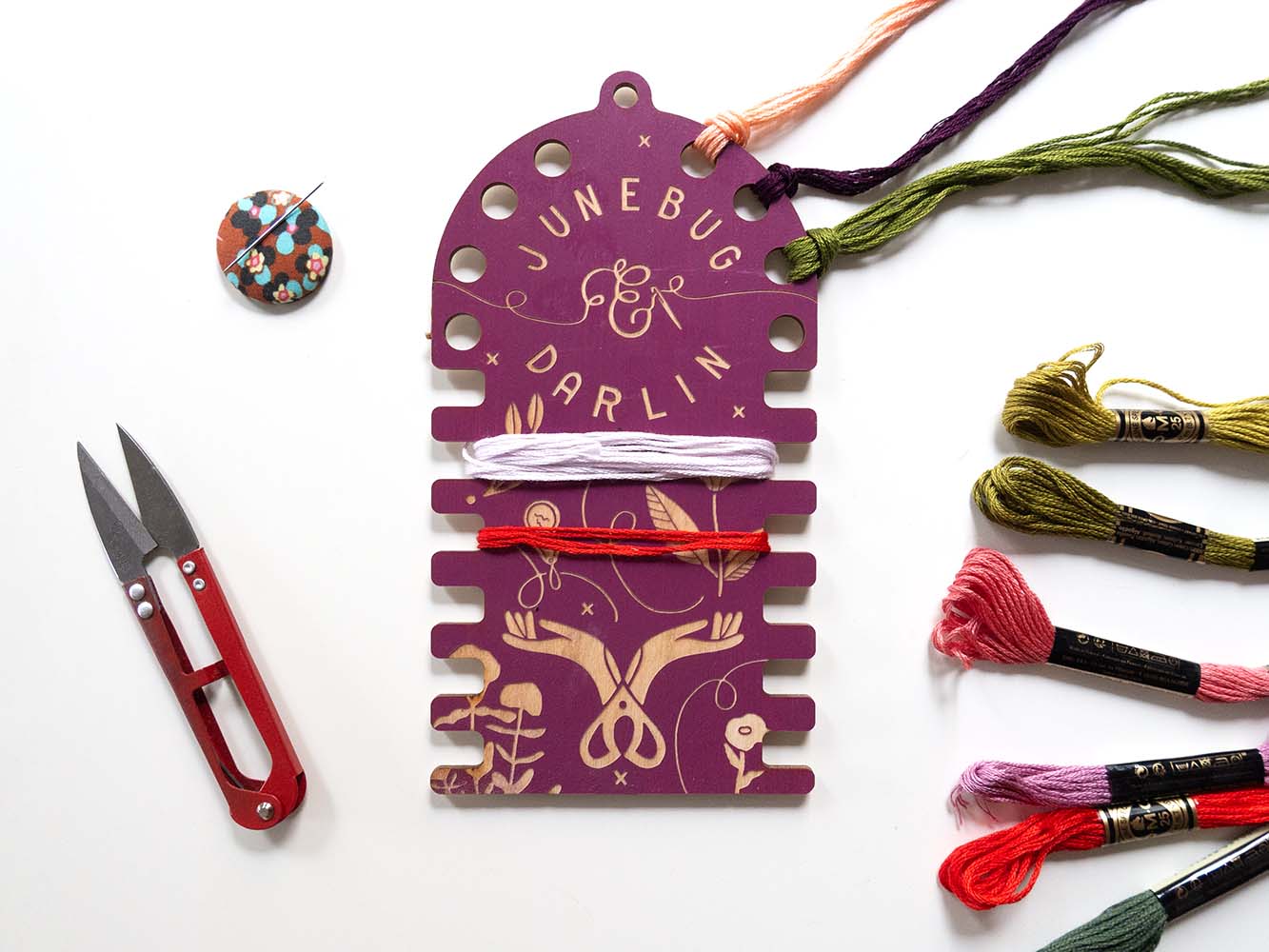 Wood Floss Organizer Duo