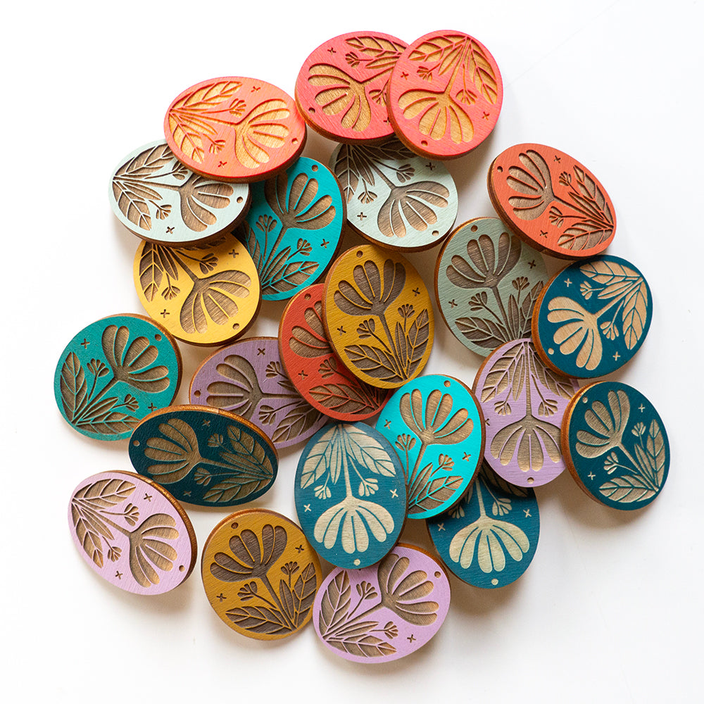 Large Flower Wood Pin