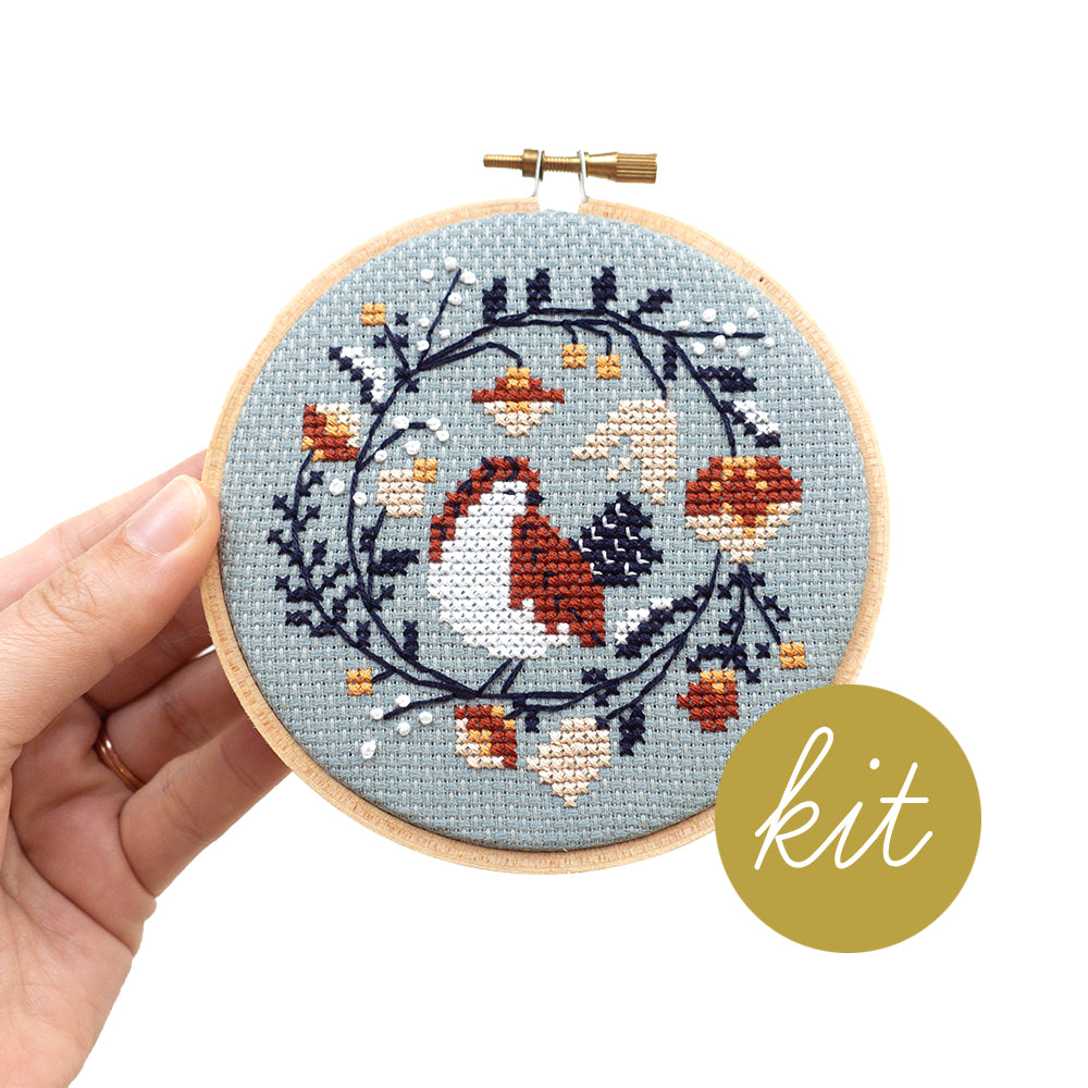 Embroidery Kit - Winter Birds - Handmade in the USA - , LLC