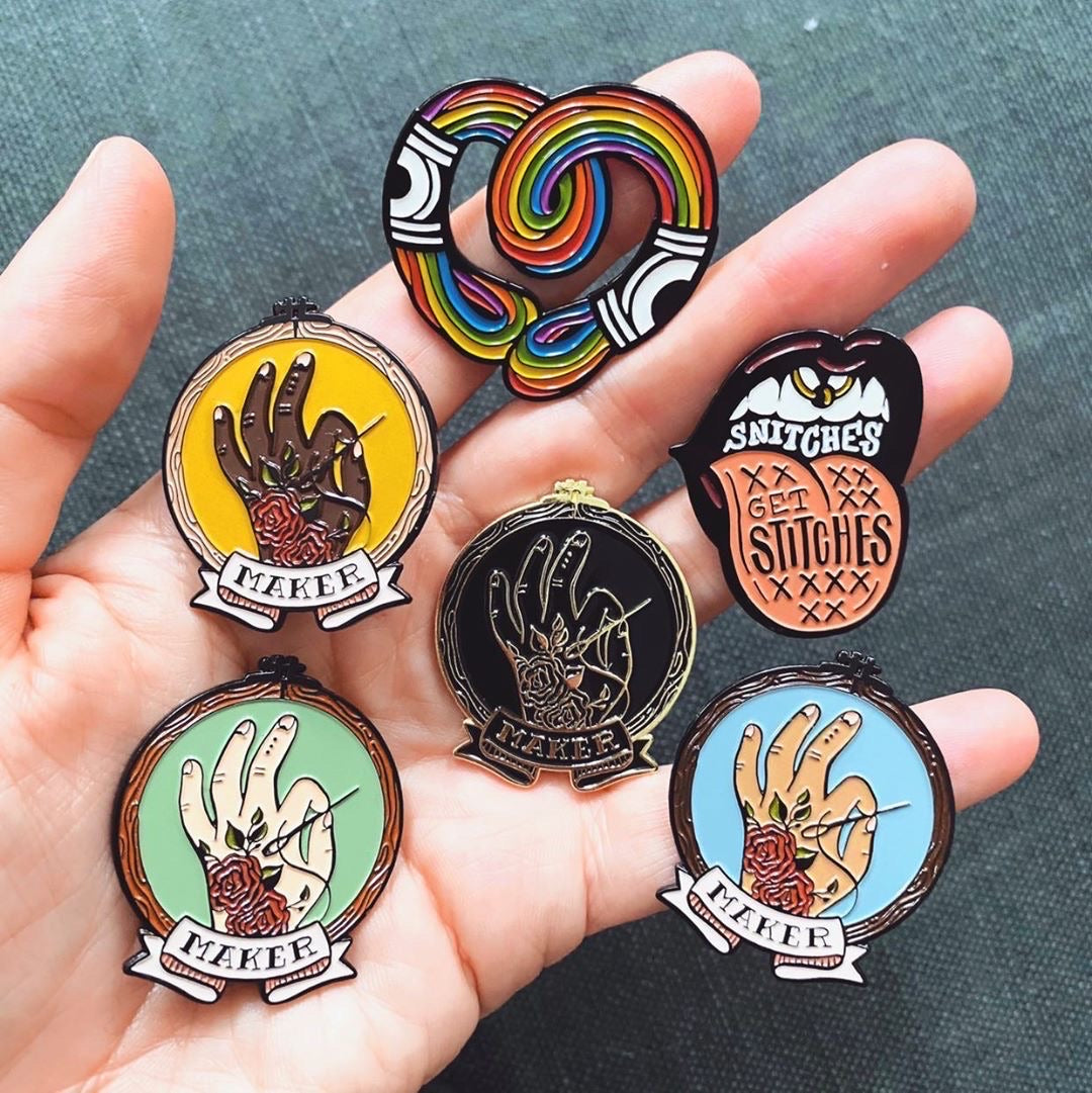 Rainbow Floss Enamel Pin